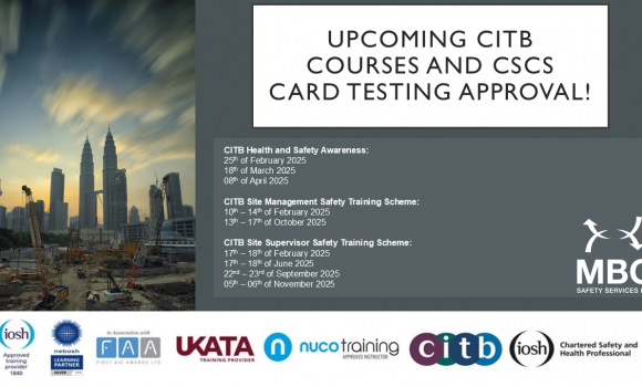 Exciting News from MBO Safety Services: Upcoming CITB Courses and CSCS Card Testing Approval!