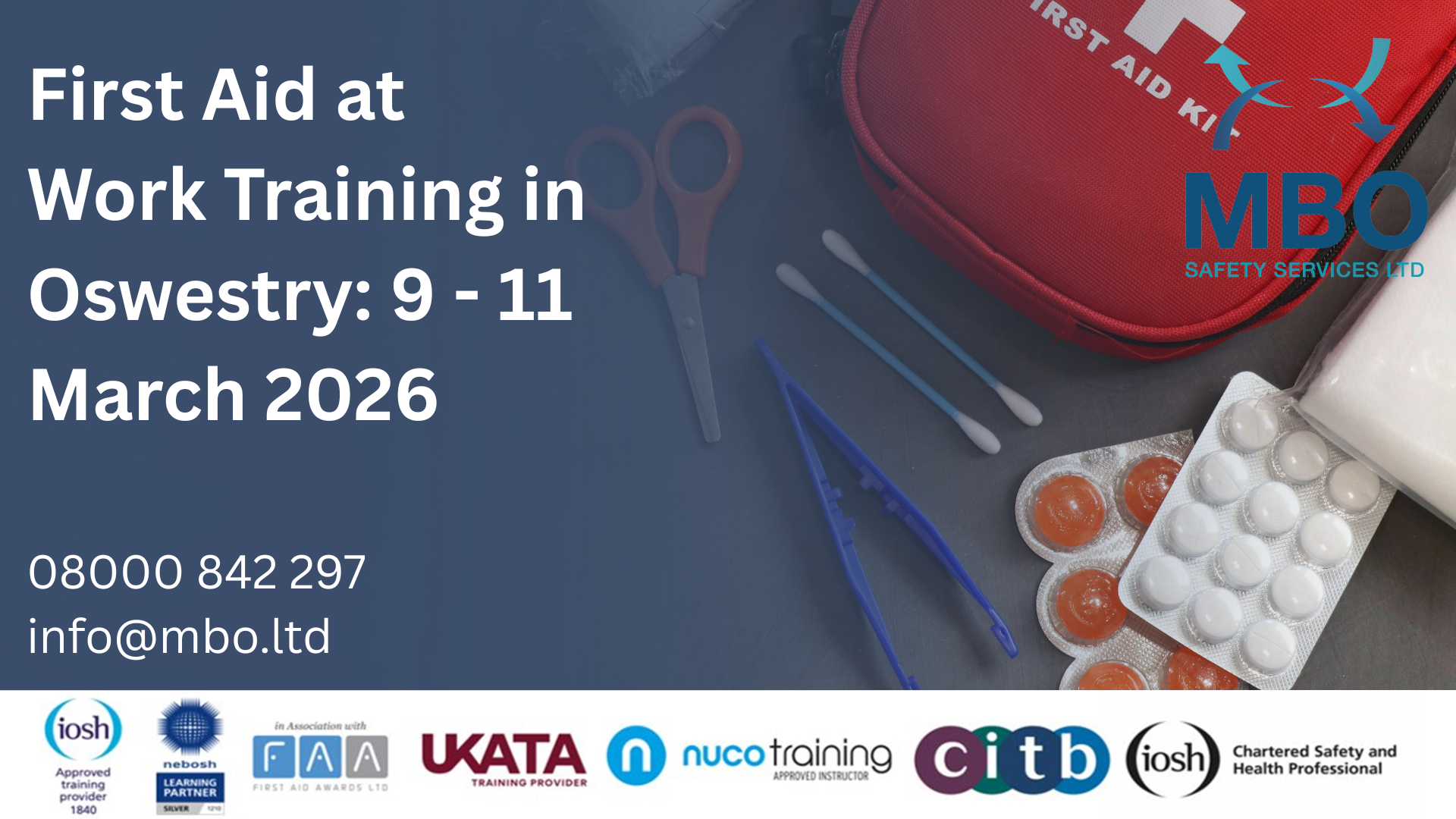 First Aid at Work Training in Oswestry: 9 to 11 March 2026 - MBO